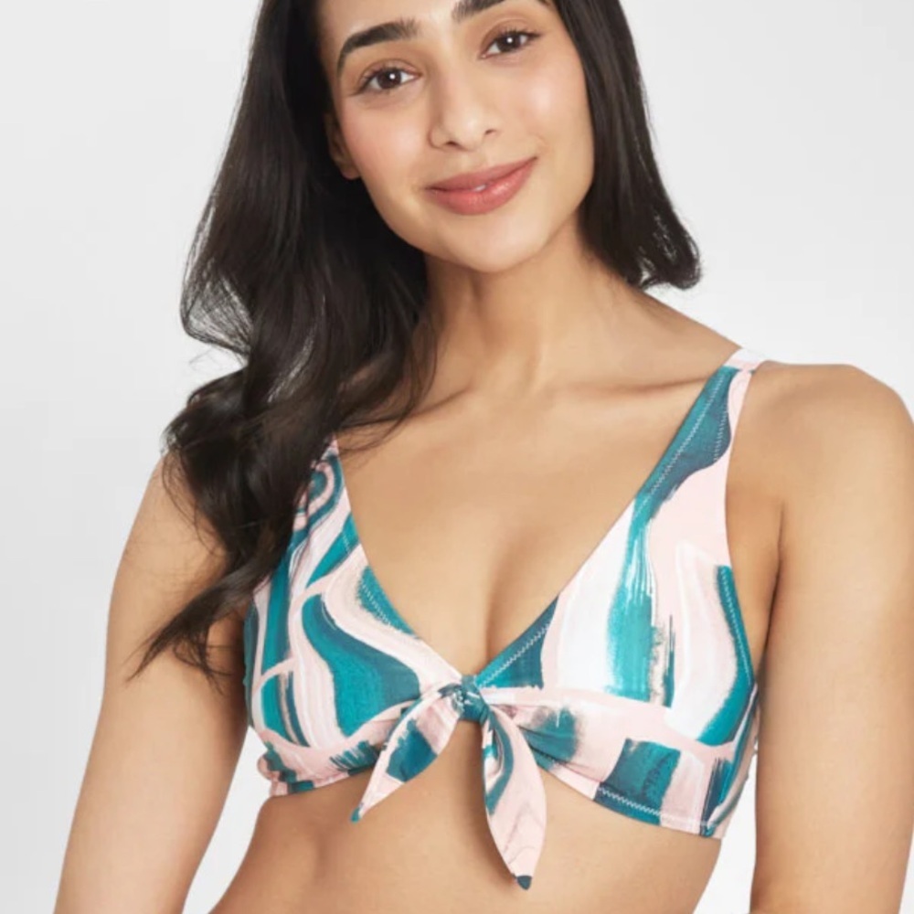 Lively Swim Plunge Bralette In Paint Brush